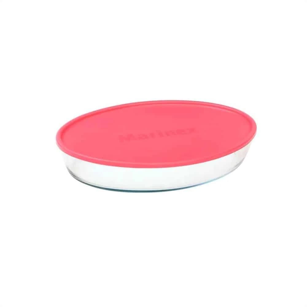 Asadera Vidrio Marinex Oval 3200 Ml Con Tapa — miniatura 2
