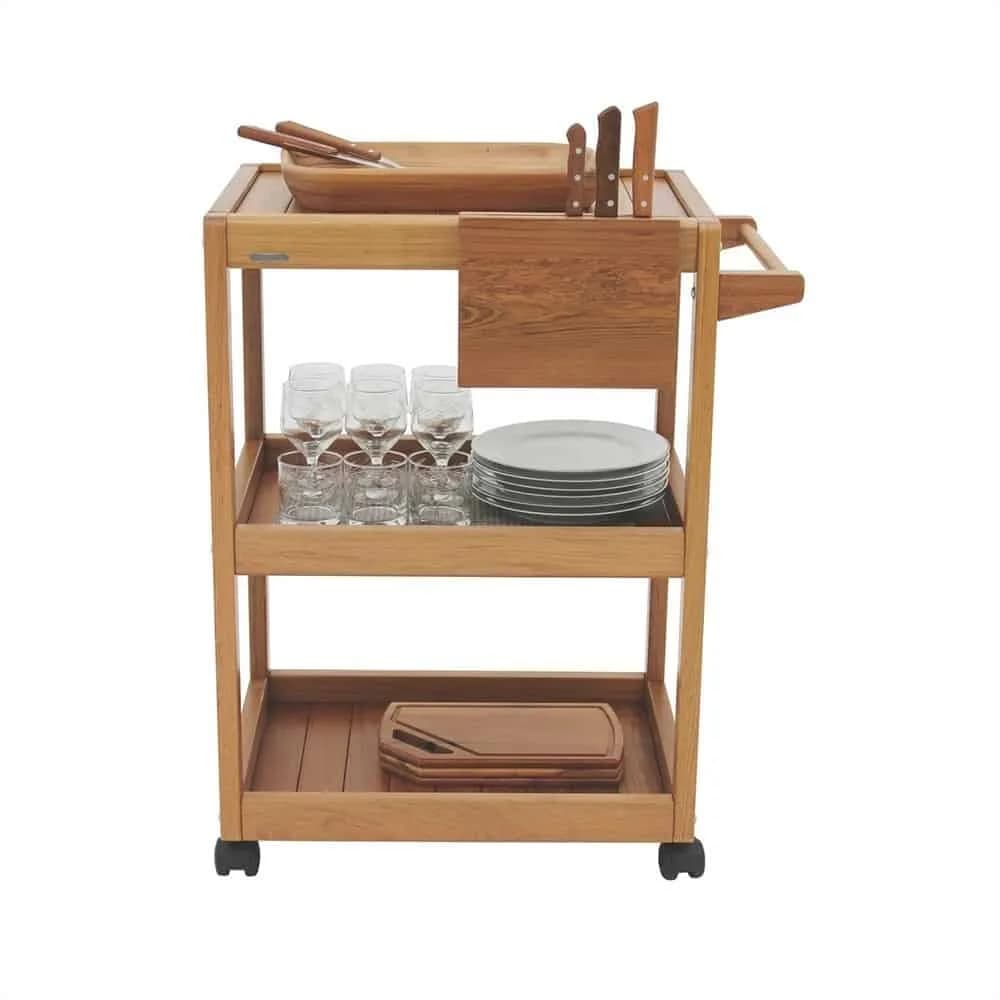 Carro Auxiliar Para Asado Tramontina Madera Maciza Barbacoa — miniatura 5