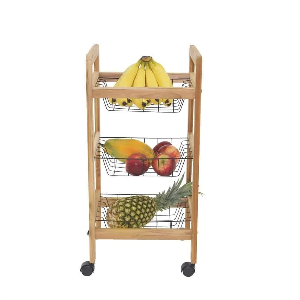 Carro Auxiliar Para Frutas Tramontina Madera Teca — miniatura 3