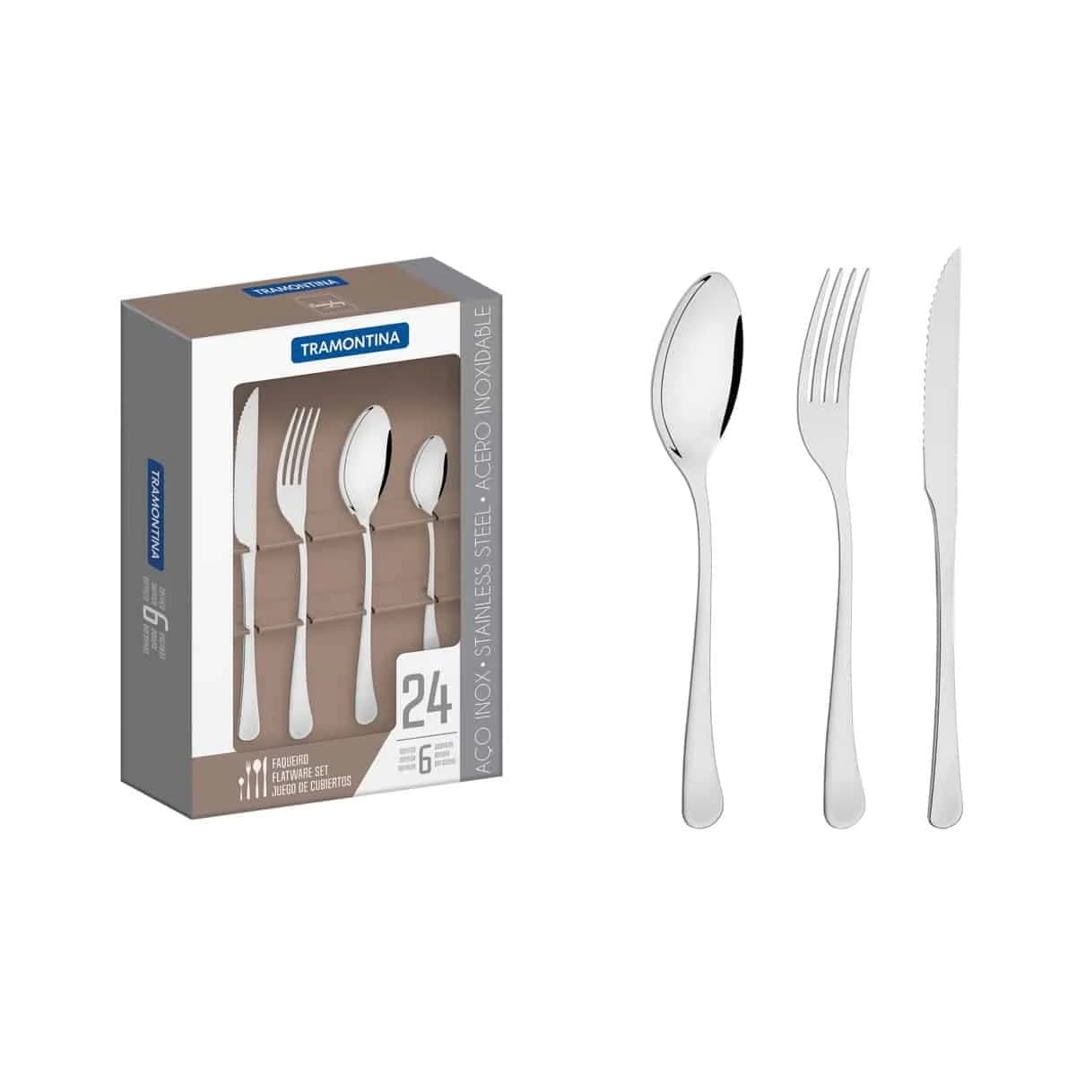 Juego De Cubiertos Tramontina Havana 24 Piezas Acero Inox — imagen 1 de 1