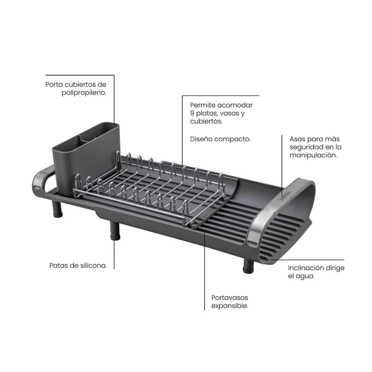 Escurridor De Vajilla Tramontina Acero Inoxidable Extensible — miniatura 4
