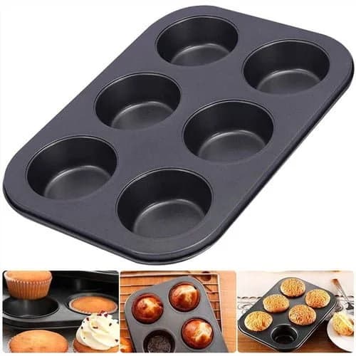Molde Tefon Antiadherente Para 6 Muffins Grupo Dos — imagen 1 de 3