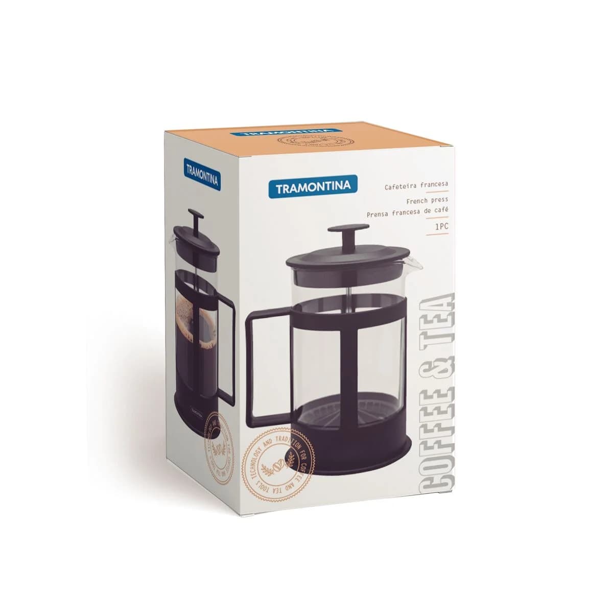 Cafetera Con Embolo Tipo Francesa Tramontina 1000 Ml — imagen 2 de 4
