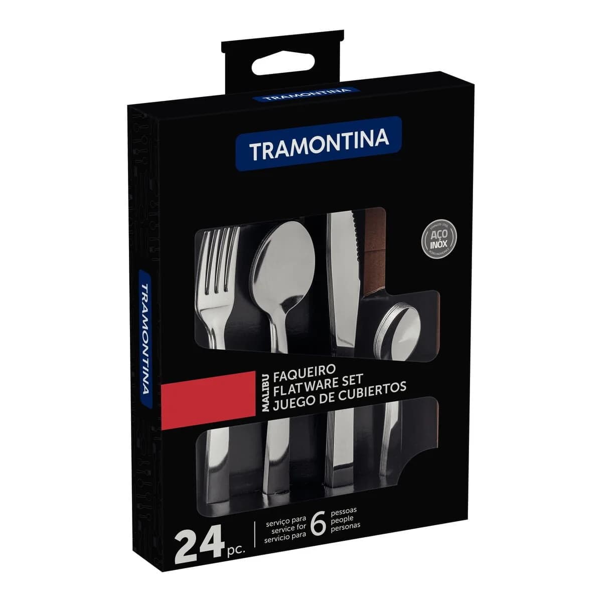 Juego De Cubiertos Tramontina Malibu Acero Inox 24 Piezas — miniatura 3