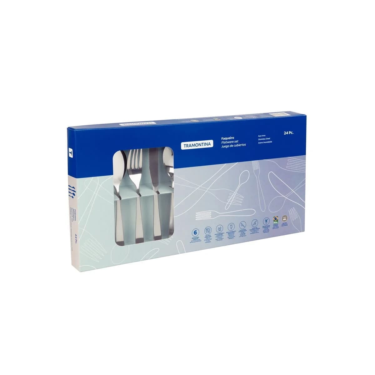 Juego De Cubiertos Tramontina Cosmos Acero Inox 24 Piezas — miniatura 2