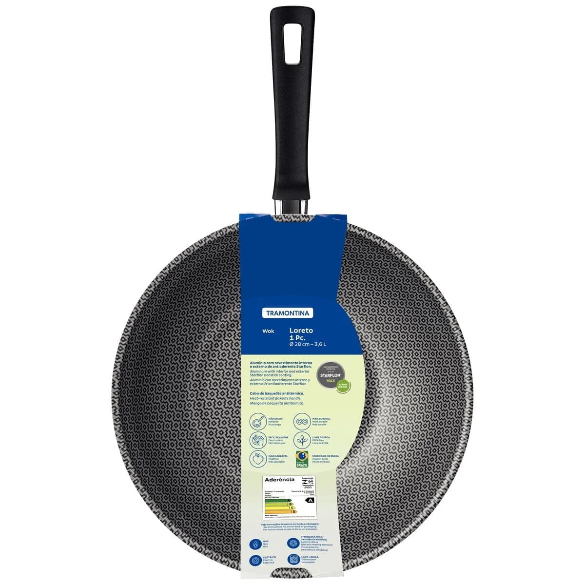 Sarten Wok Tramontina Teflon Antiadherente 28 Cm Loreto — miniatura 2