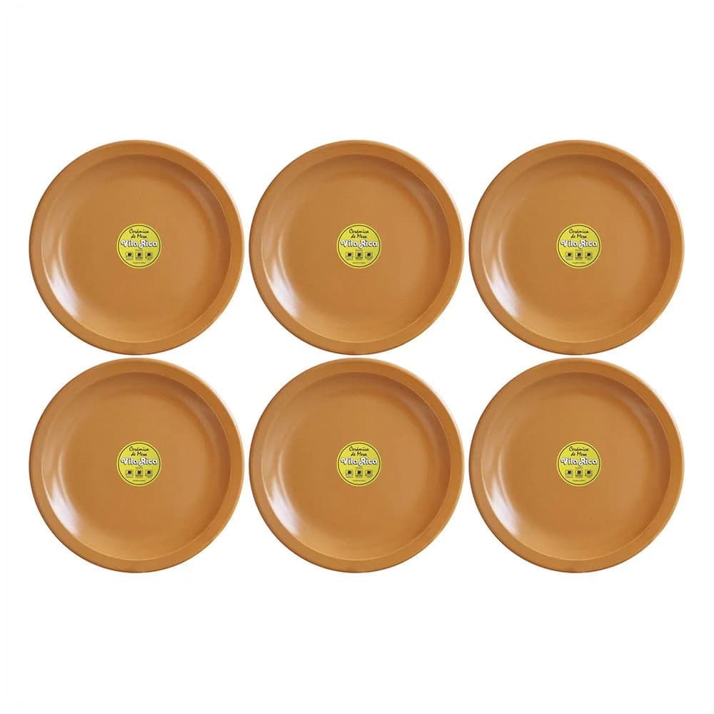 Plato Llano Ceramica 25 Cm Vila Rica Terracota X 6 Unid. — imagen 1 de 2