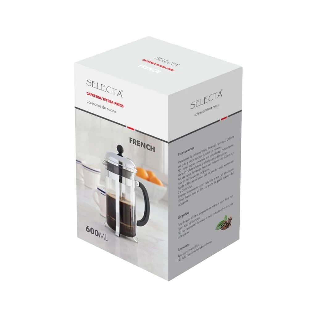 Cafetera Con Embolo Tipo Francesa Selecta 600 Ml — imagen 2 de 3