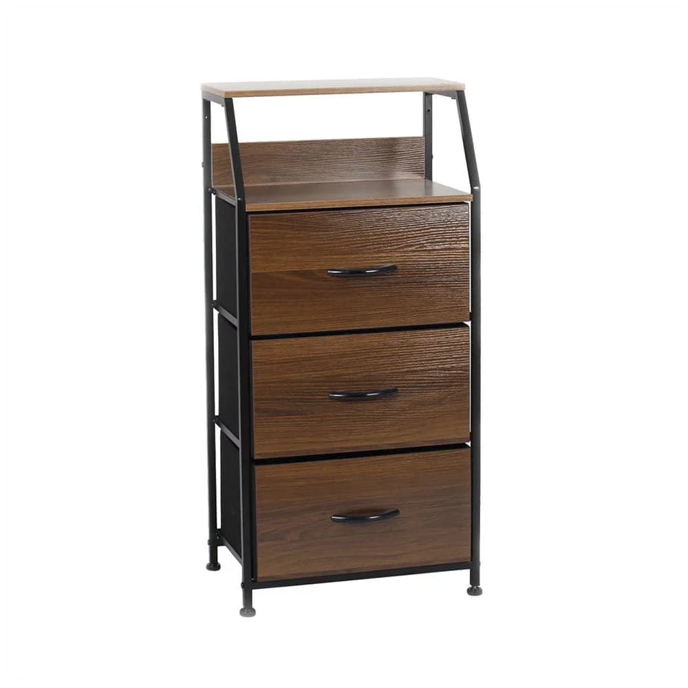 Mueble Organizador Tela Acero Y Madera 3 Cestos Cajones — imagen 1 de 2