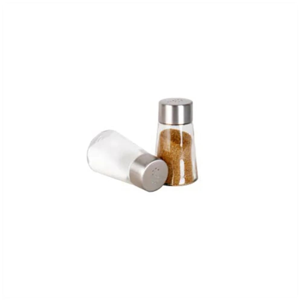 Salero Pimentero Frasco De Vidrio Tapa Cromada 5.5 X 10 Cm — imagen 1 de 1