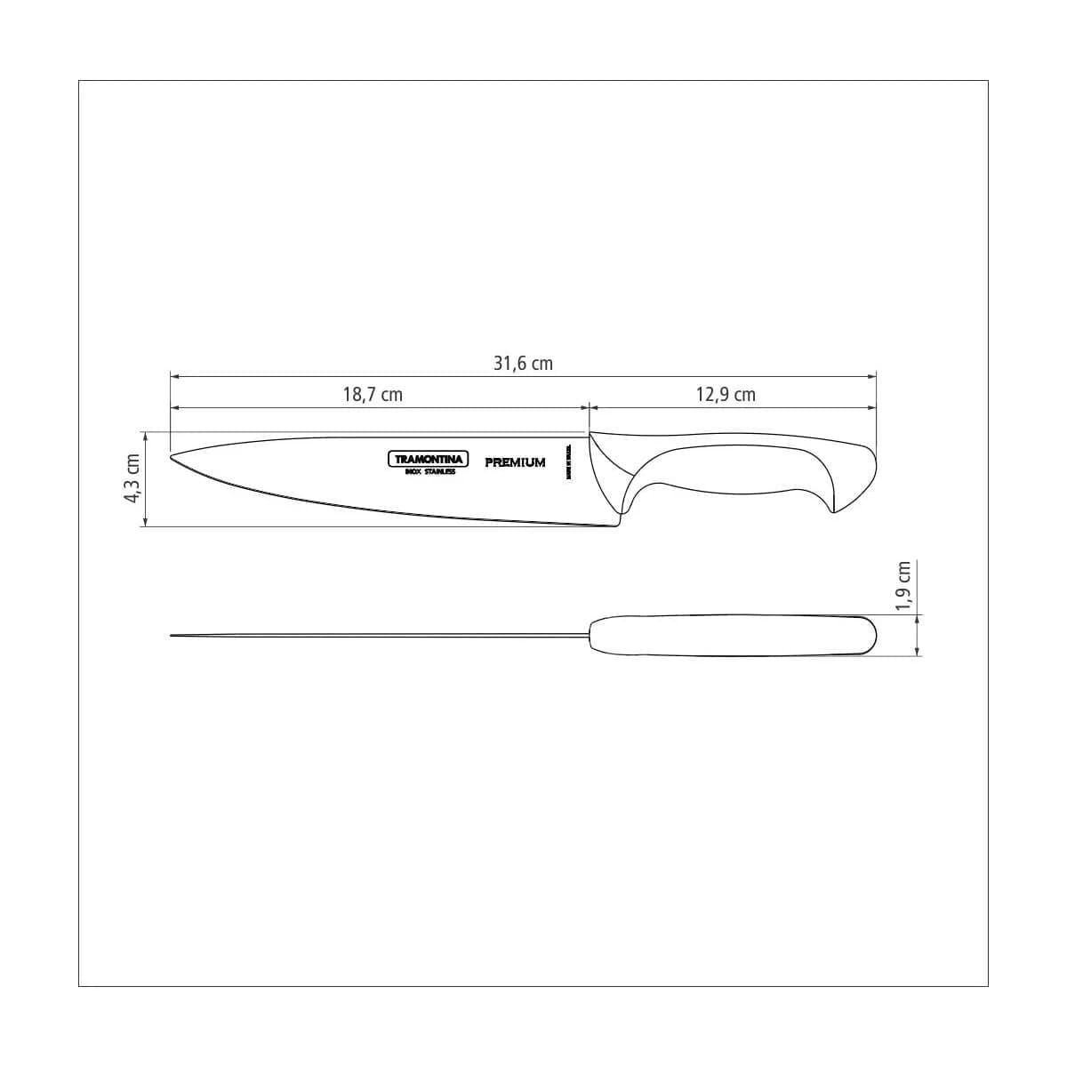 Cuchilla De Acero Inoxidable Tramontina 8 Pulgadas Premium — miniatura 3