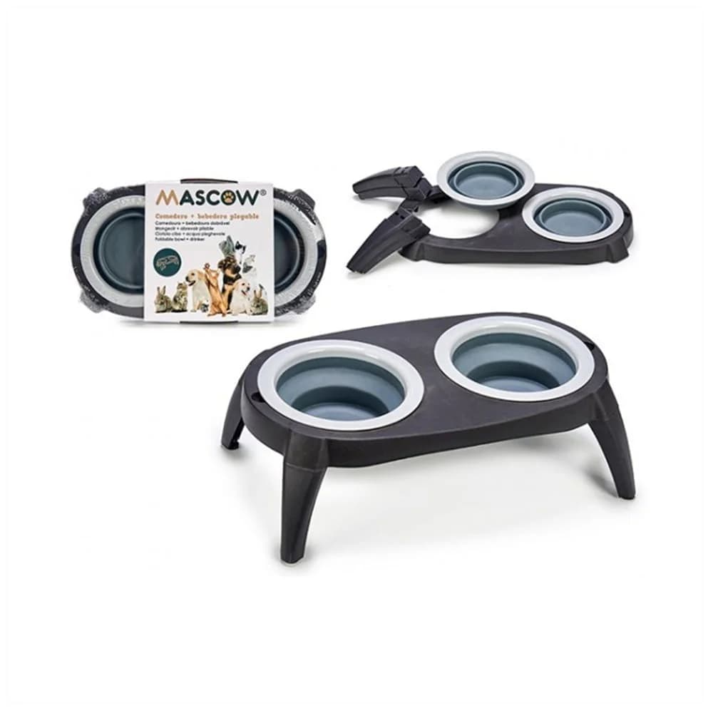 Comedero Bebedero Gato Perro Extraible De Silicona Doble — imagen 1 de 5