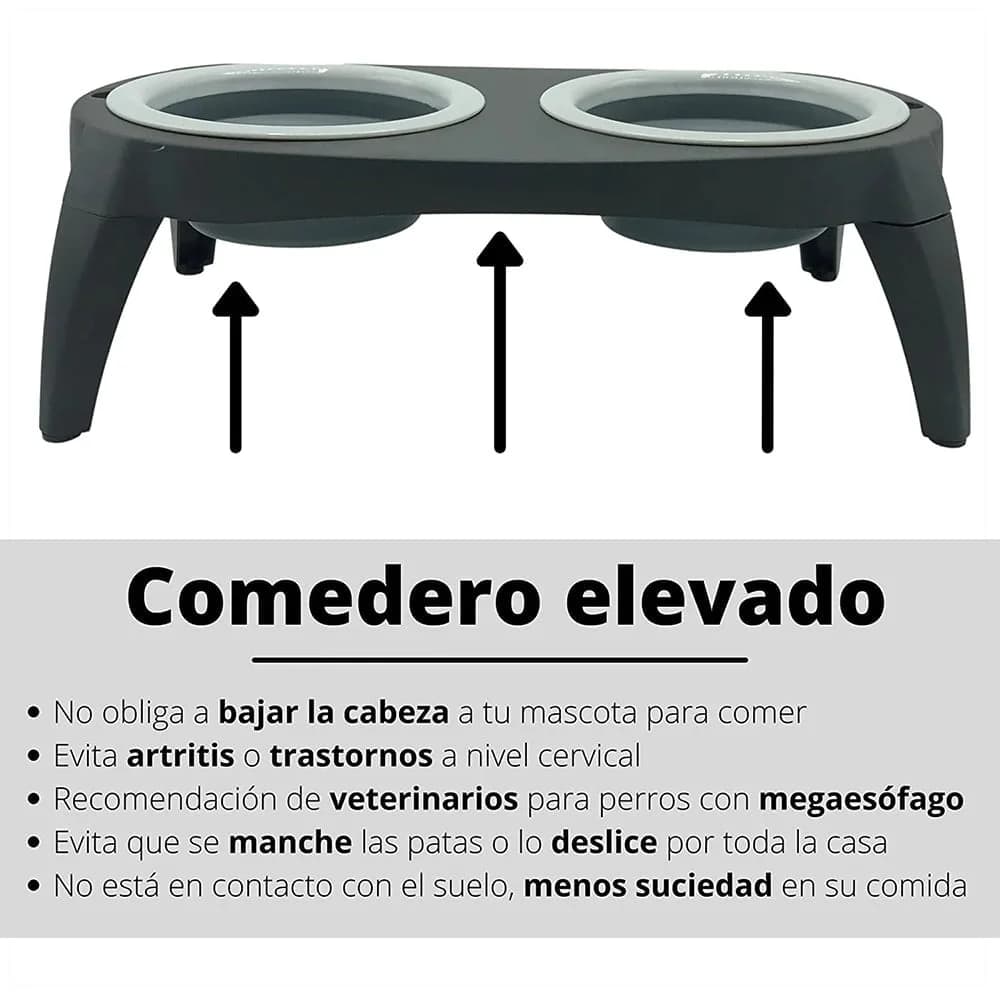 Comedero Bebedero Gato Perro Extraible De Silicona Doble — miniatura 5