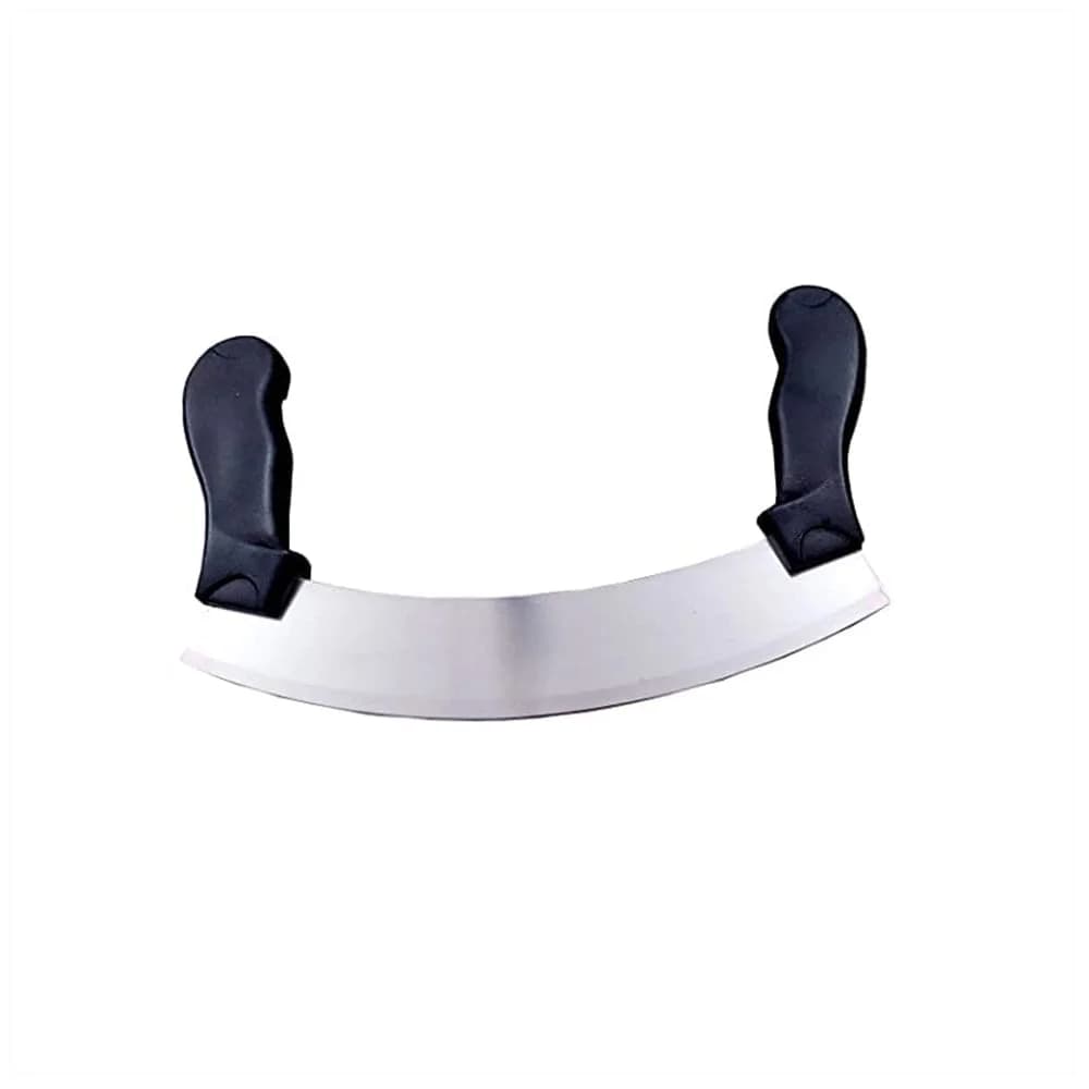 Cuchilla De Acero Inoxidable Medialuna Doble Asa 24 Cm — imagen 1 de 3