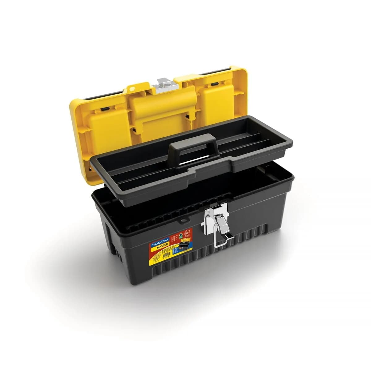 Caja De Herramientas Tramontina Con Bandeja Cerradura Metal — miniatura 2