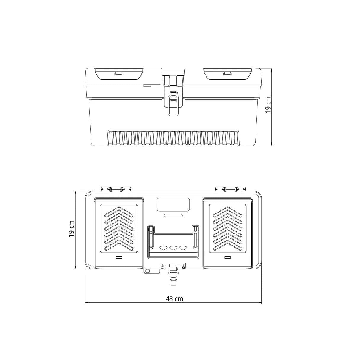 Caja De Herramientas Tramontina Con Bandeja 43 Cm X 19 Cm — miniatura 3
