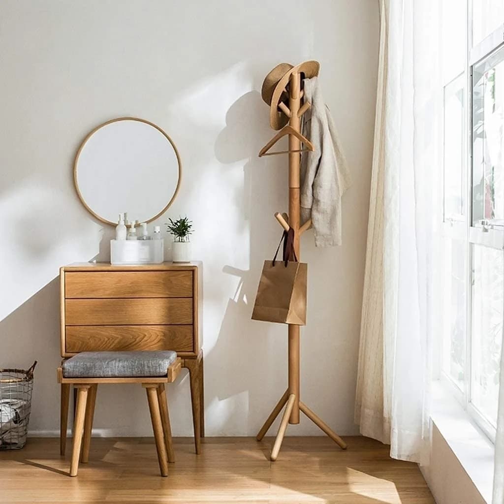 Perchero De Pie Madera 8 Ganchos 175 Cm Marron — miniatura 2