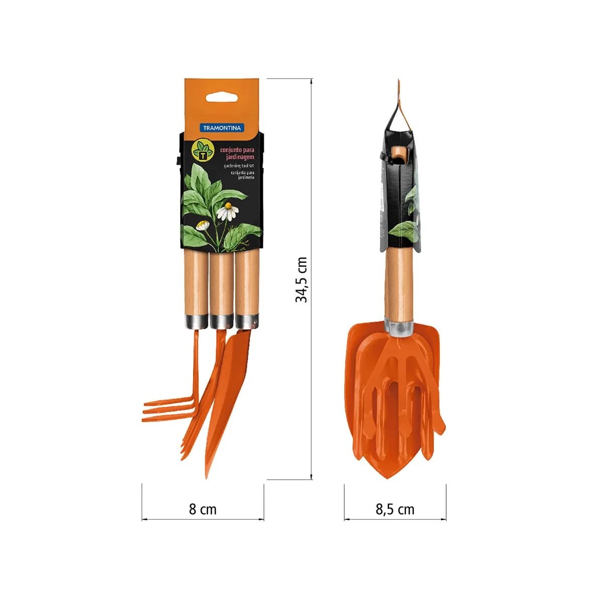 Kit Para Jardin X3 Piezas Tramontina Metal Rastrillo Pala — miniatura 5