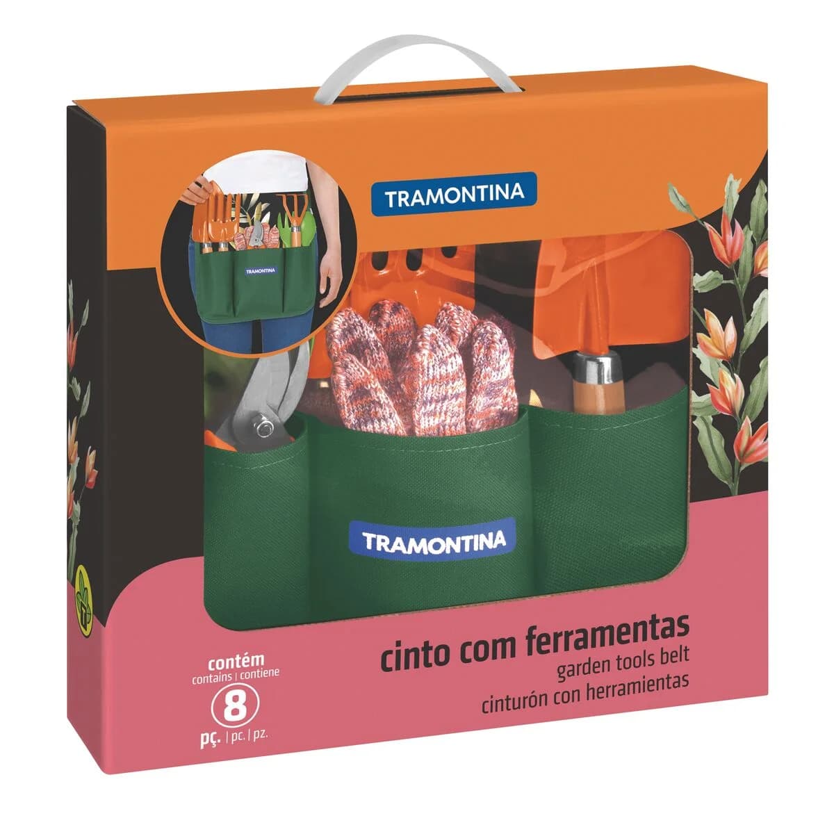 Kit Para Jardin X8 Piezas Tramontina Metal Con Cinturon — miniatura 3