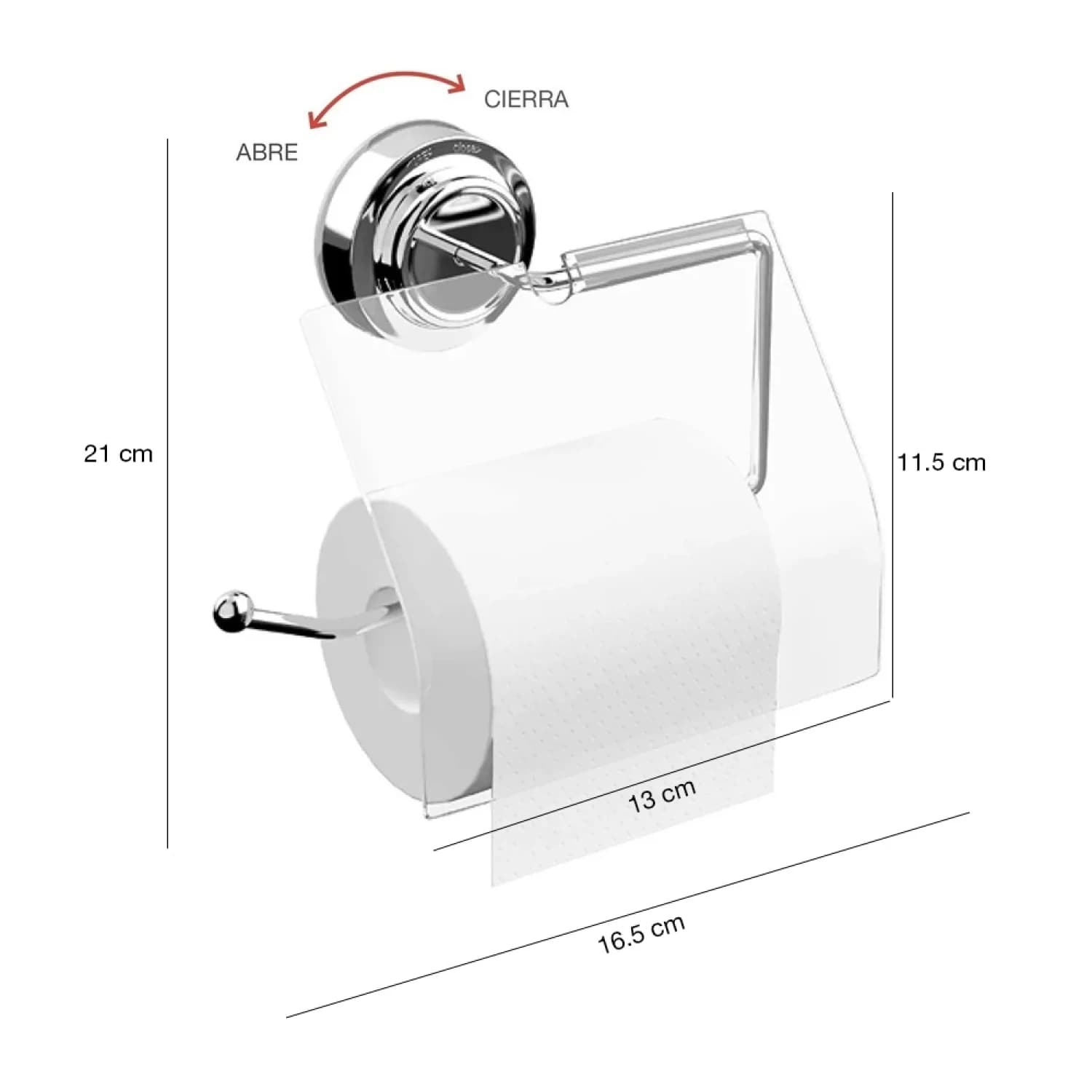 Porta Papel Higienico Soporte C/ventosa Pared En Acero Inox — miniatura 2