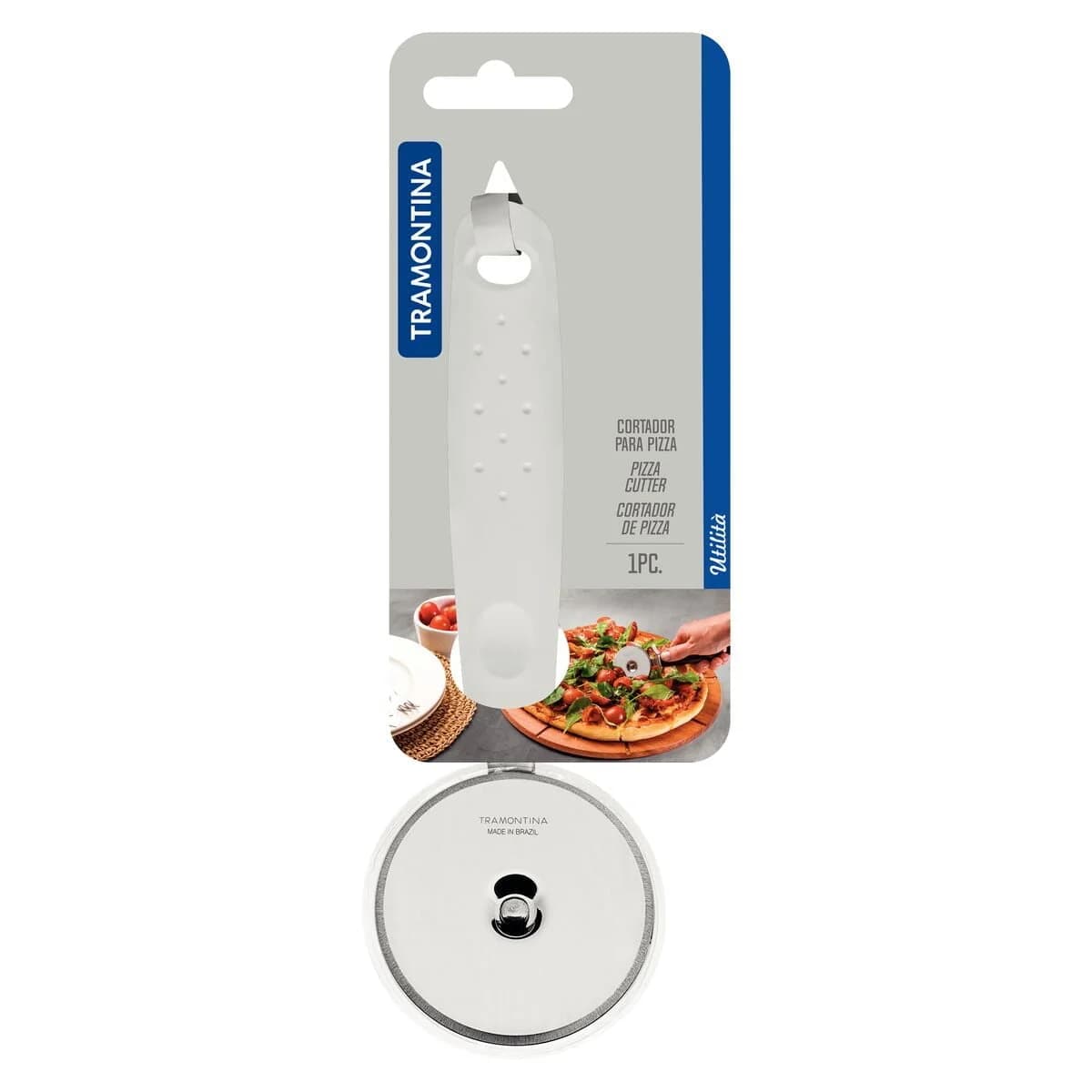 Cortador De Pizza Tramontina Utilita Acero Inoxideble Blanco — miniatura 2