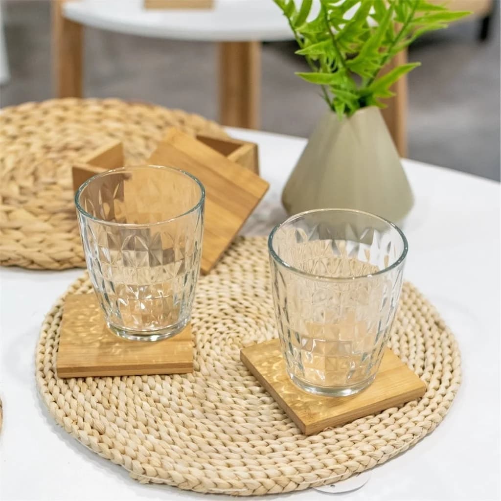 Posavasos De Madera Natural Bambu 10x10 Cm X4 Unid. — imagen 2 de 2