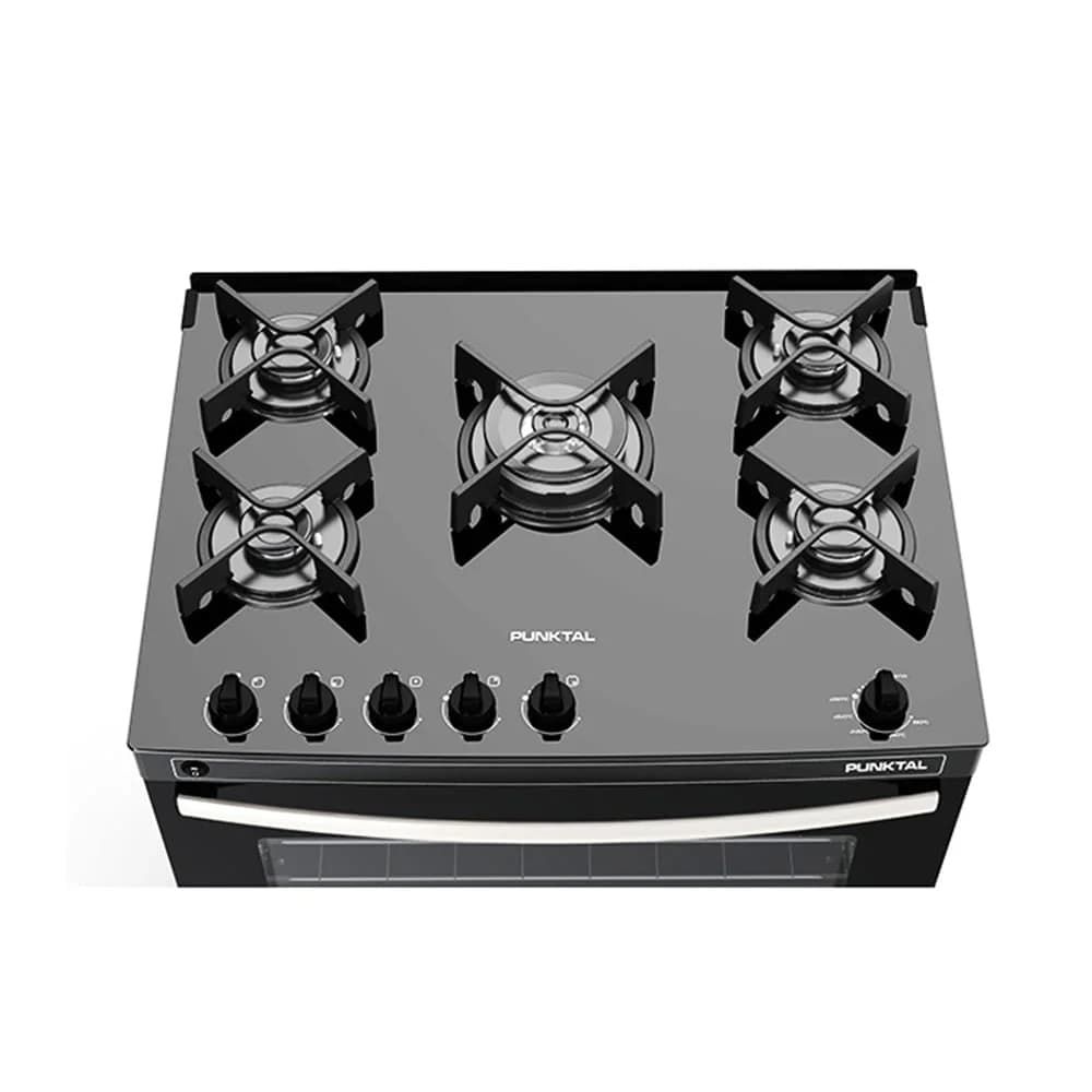 Cocina Punktal Agile Glass Pk-gl5 5 Hornallas Negra 220v — imagen 3 de 4