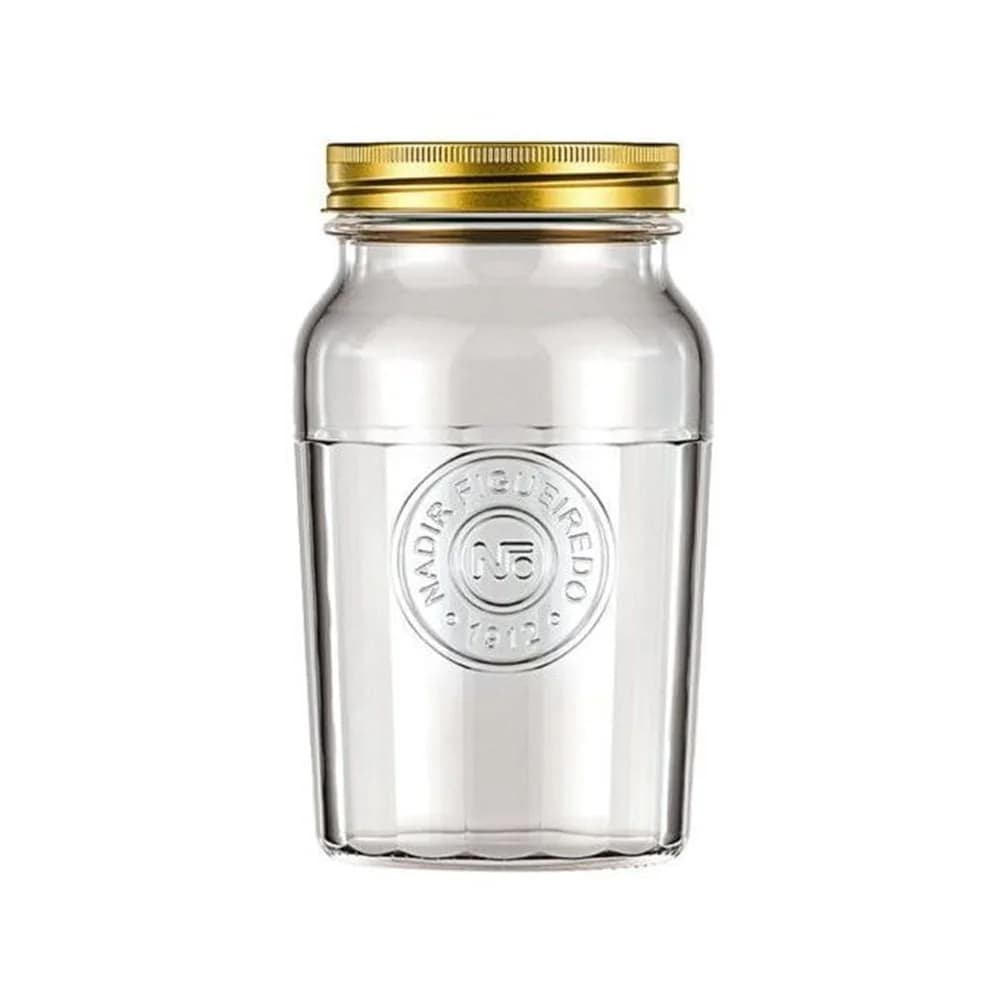Frasco De Vidrio 1000 Ml Con Tapa Metalica Nadir Americano — imagen 1 de 1