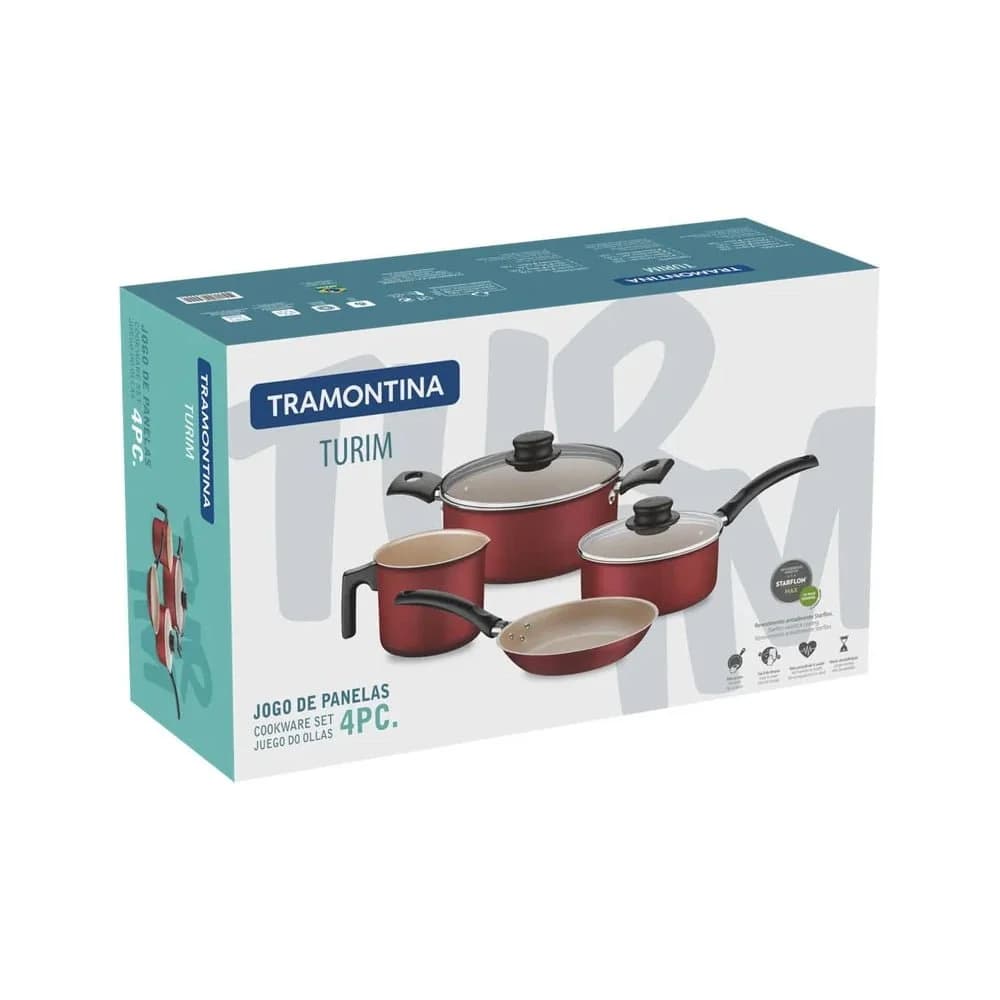 Juego De Ollas Tramontina Bateria Teflon 4 Piezas Turim — miniatura 2