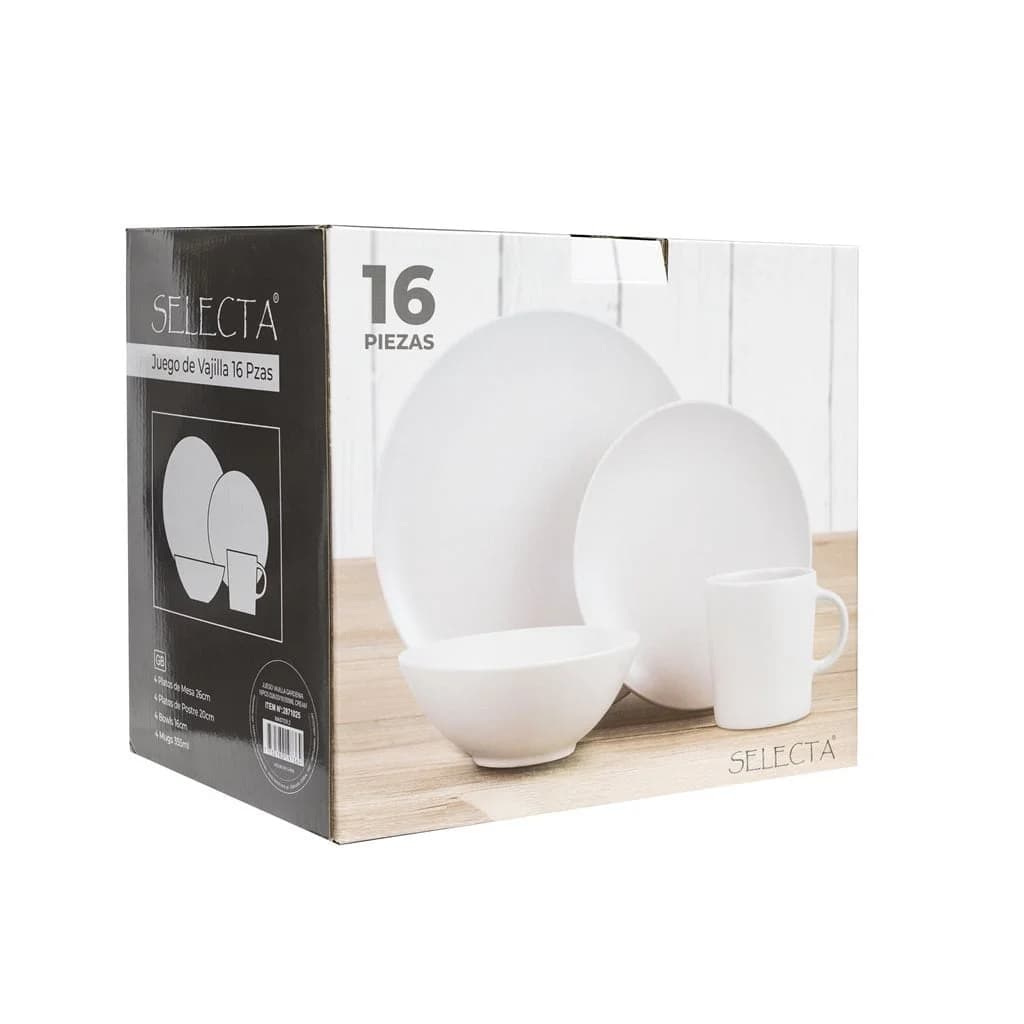 Juego De Vajilla Ceramica 16 Piezas Selecta Blanco — imagen 4 de 4