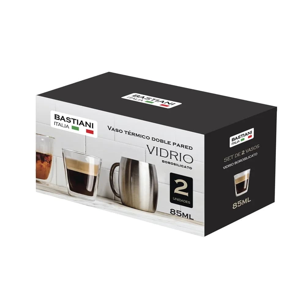 Vaso Doble Vidrio Termico Cafe 85 Ml X 2 Uni Grupo Dos — miniatura 2