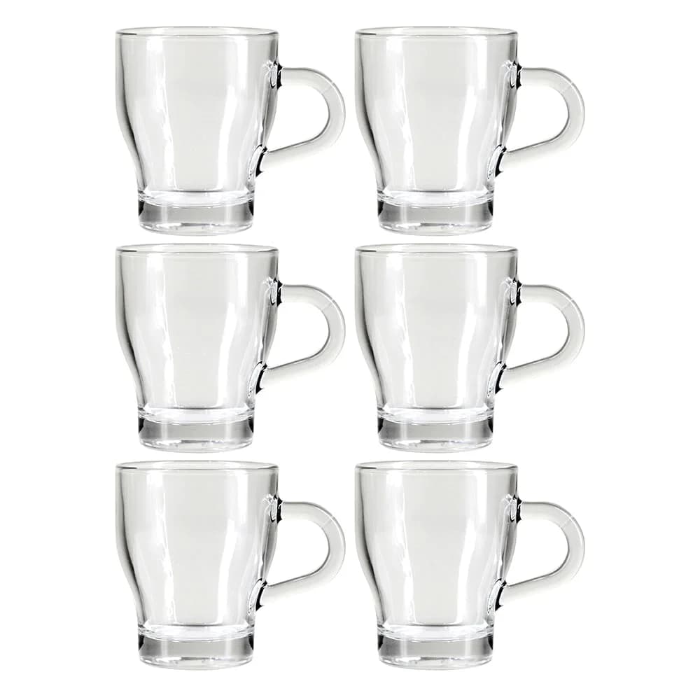 Taza De Cafe Vidrio Con Asa Mug Citinova 170 Ml X6 Unid. — imagen 1 de 2