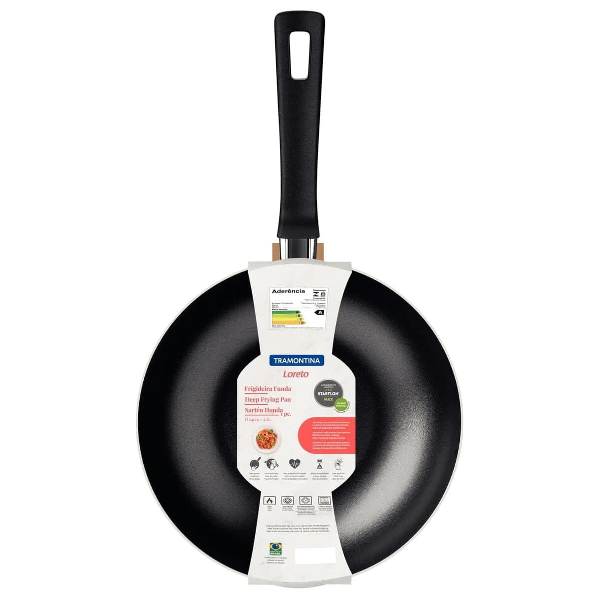Sarten Wok Tramontina 24 Cm Teflon Antiadherente Loreto — miniatura 2