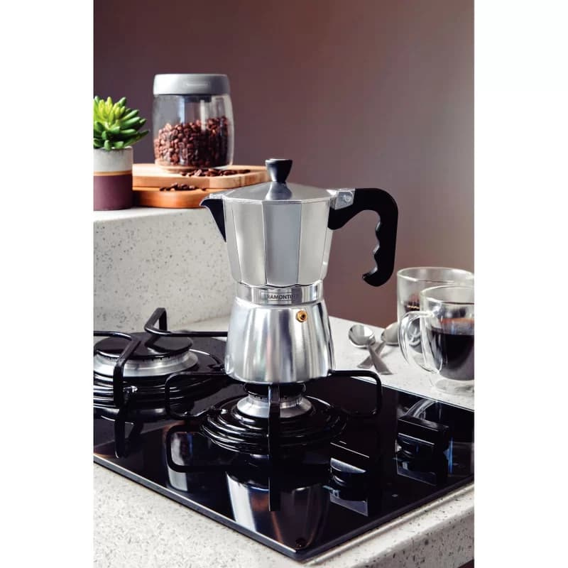 Cafetera Italiana Tramontina Aluminio 320 Ml Cafe Te — imagen 4 de 6
