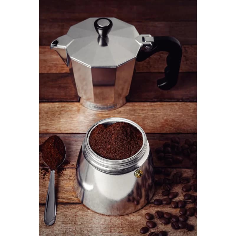 Cafetera Italiana Tramontina Aluminio 320 Ml Cafe Te — imagen 5 de 6