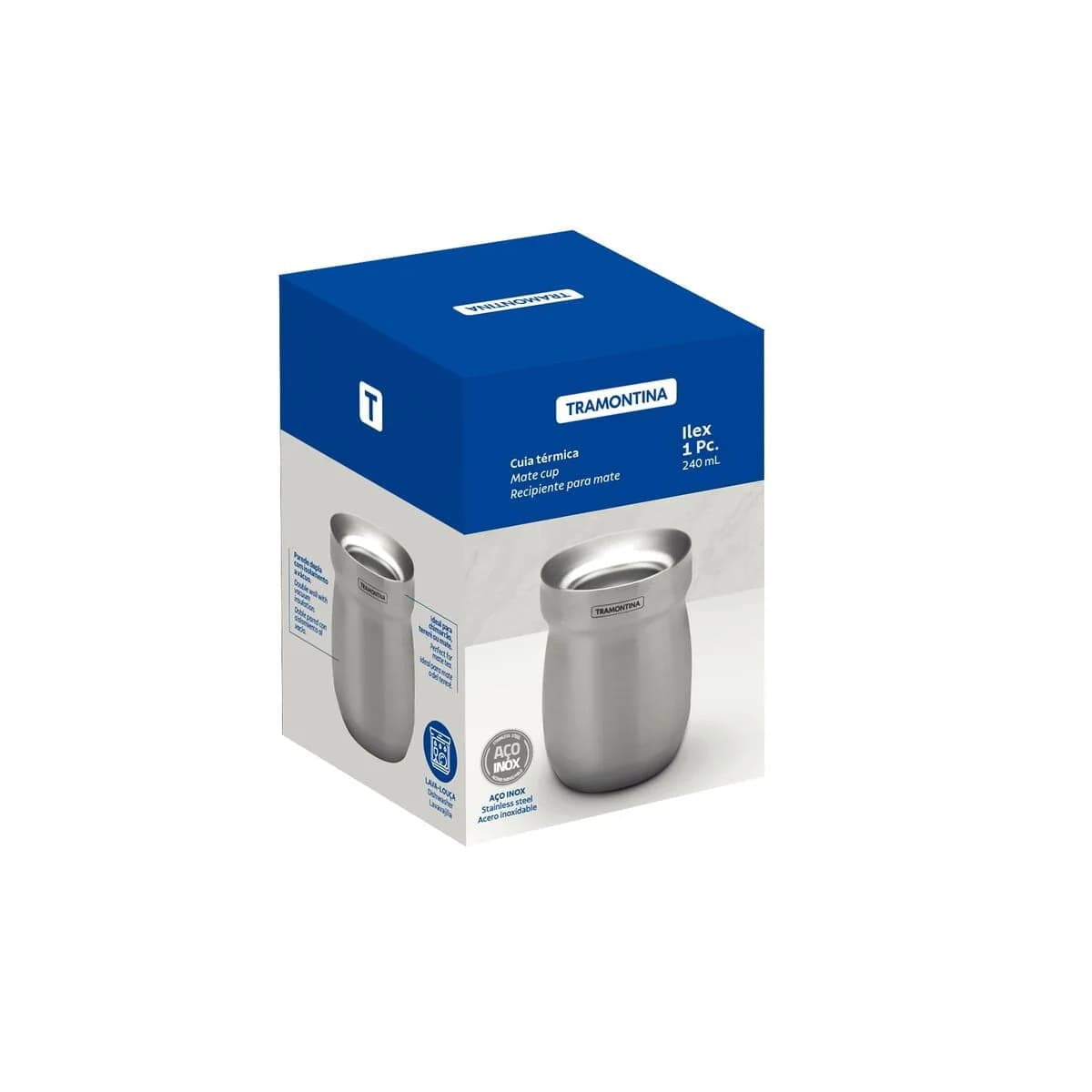 Mate Tramontina Acero Inoxidable 240 Ml Frio Caliente — miniatura 2