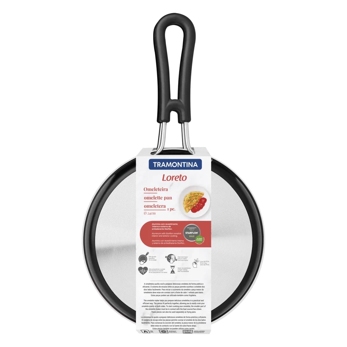 Sarten Doble Antiadherente Tramontina Teflon 24 Cm Loreto — miniatura 2