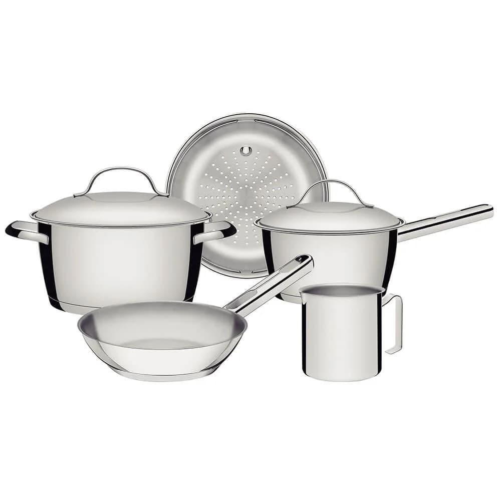 Juego De Ollas Tramontina Inducción Allegra 5 Pz Acero Inox — imagen 1 de 4