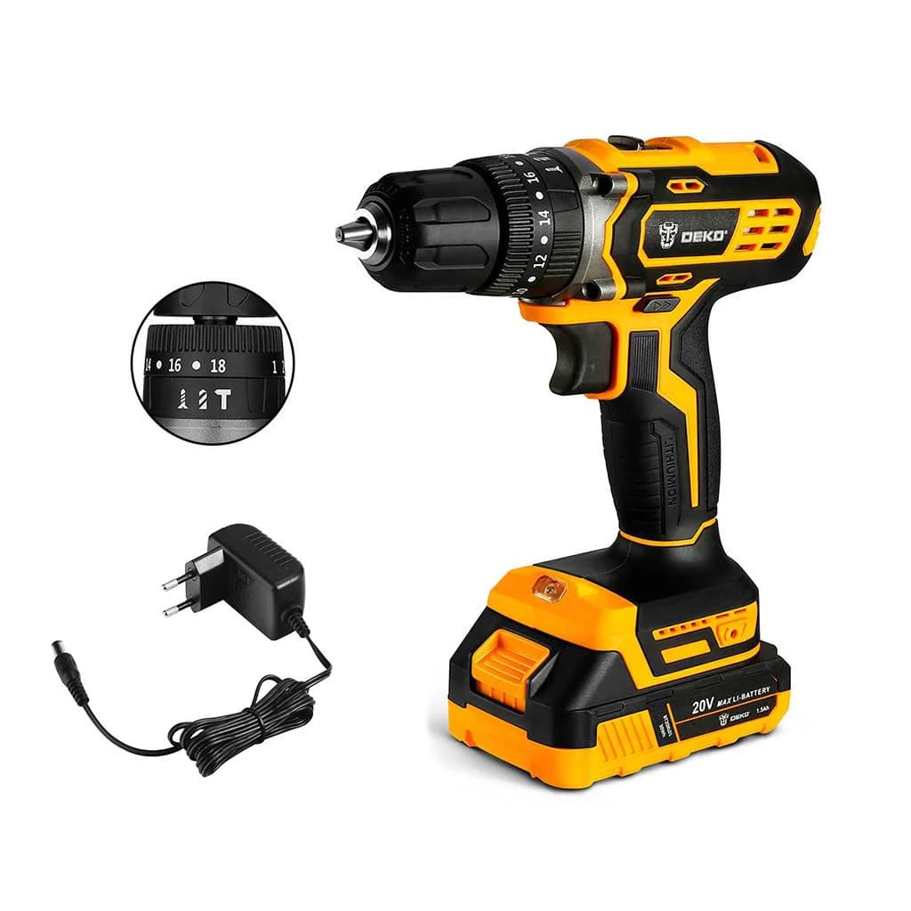Taladro Percutor A Batería Deko Dkcd20id01-h10 10mm 42nm — imagen 1 de 1
