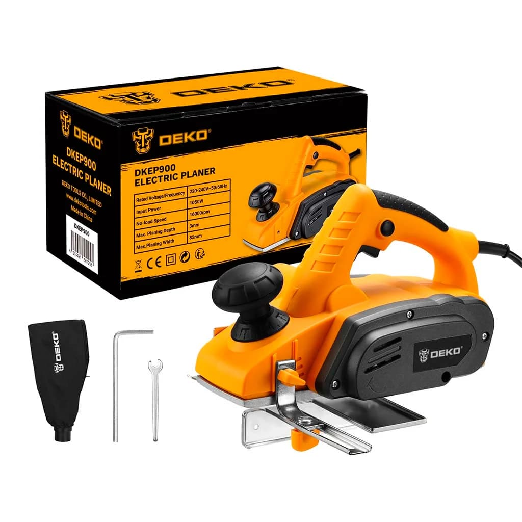 Cepillo Garlopa Deko Dkep900 900w Rebaje Hasta 3mm Amarillo — miniatura 4