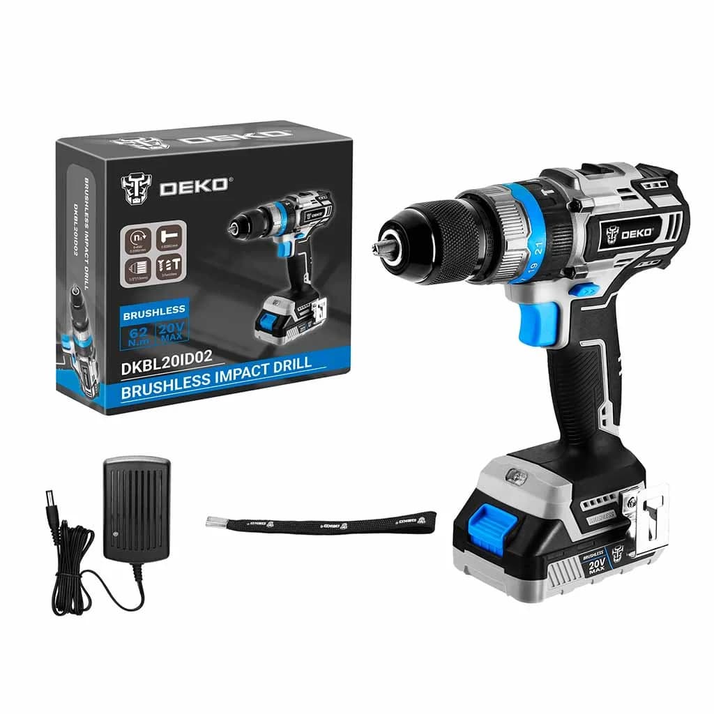 Taladro Percutor A Bateria Deko Dkbl20id02-s1 13mm Brushless — imagen 1 de 5