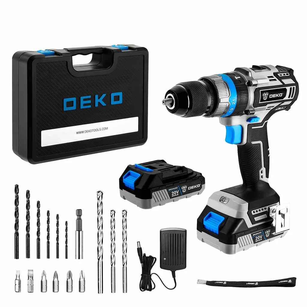 Taladro Percutor A Bateria Deko Dkbl20id02-s3 13mm Brushless — imagen 1 de 5