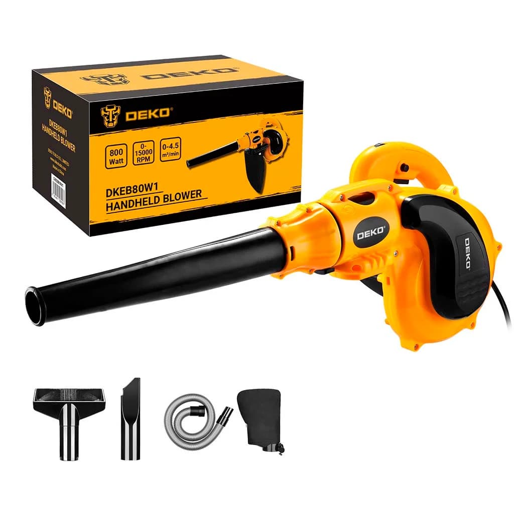 Soplador Y Aspirador Electrico 800w Deko Dkeb80w1 Amarillo — miniatura 3