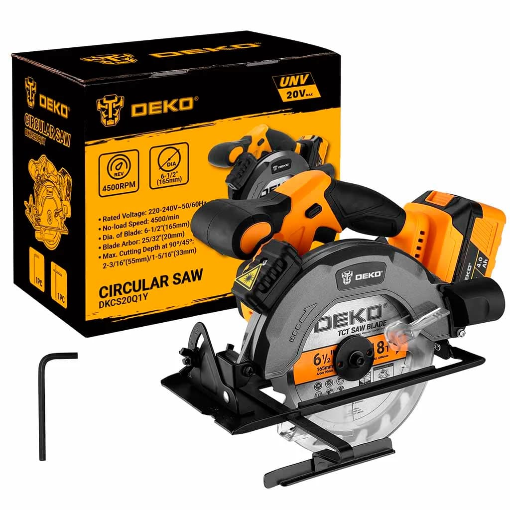 Sierra Circular A Batería Deko Dkcs20q1y-s1 Hoja 165x16mm — miniatura 6
