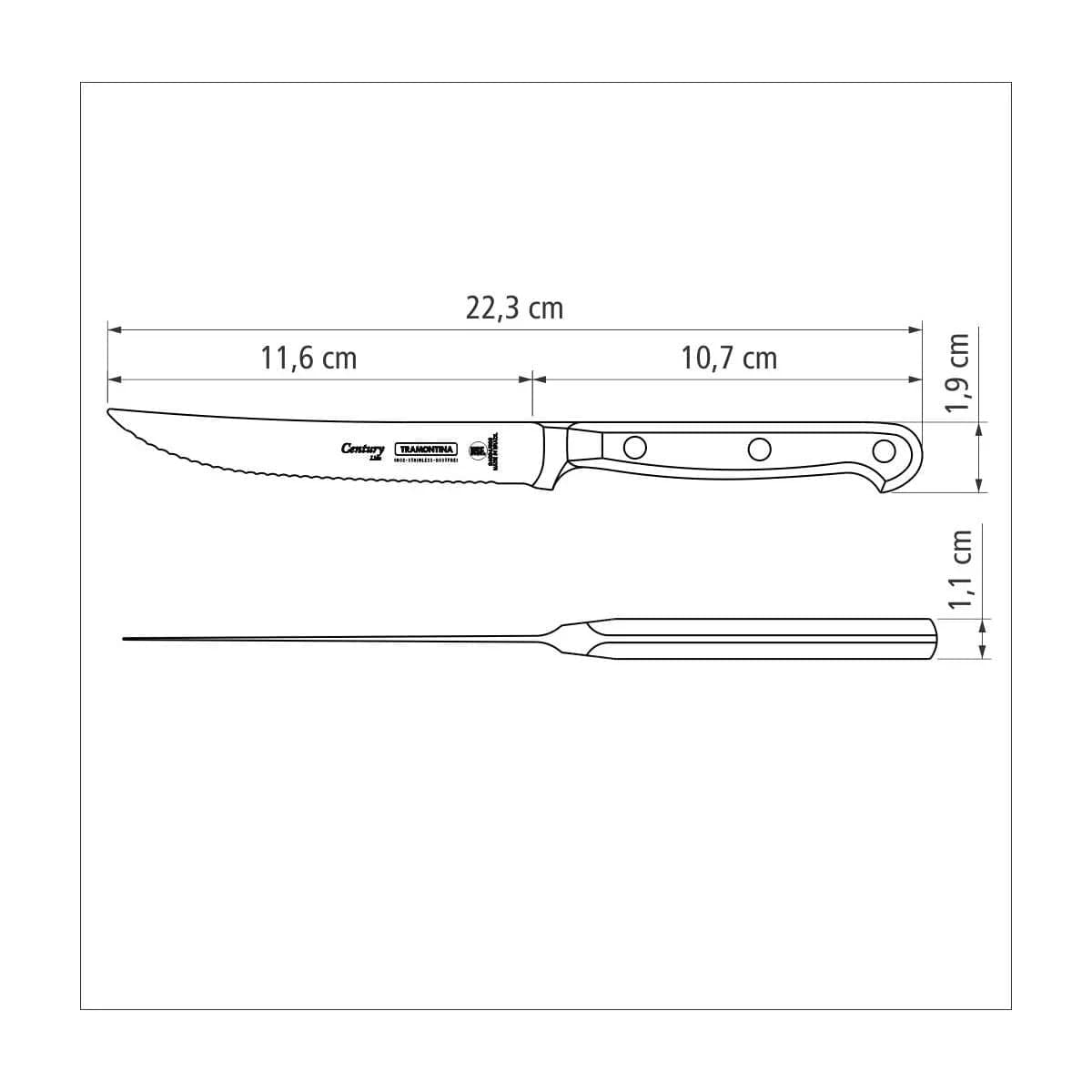Cuchillo Para Asado Tramontina 5'' Acero Inoxidable Century — miniatura 2
