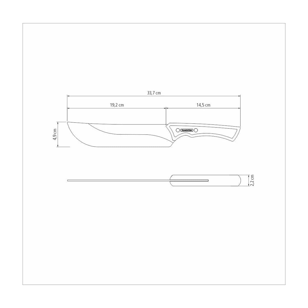 Cuchilla De Carne Tramontina Churrasco Black 8 Acero Inox — miniatura 3