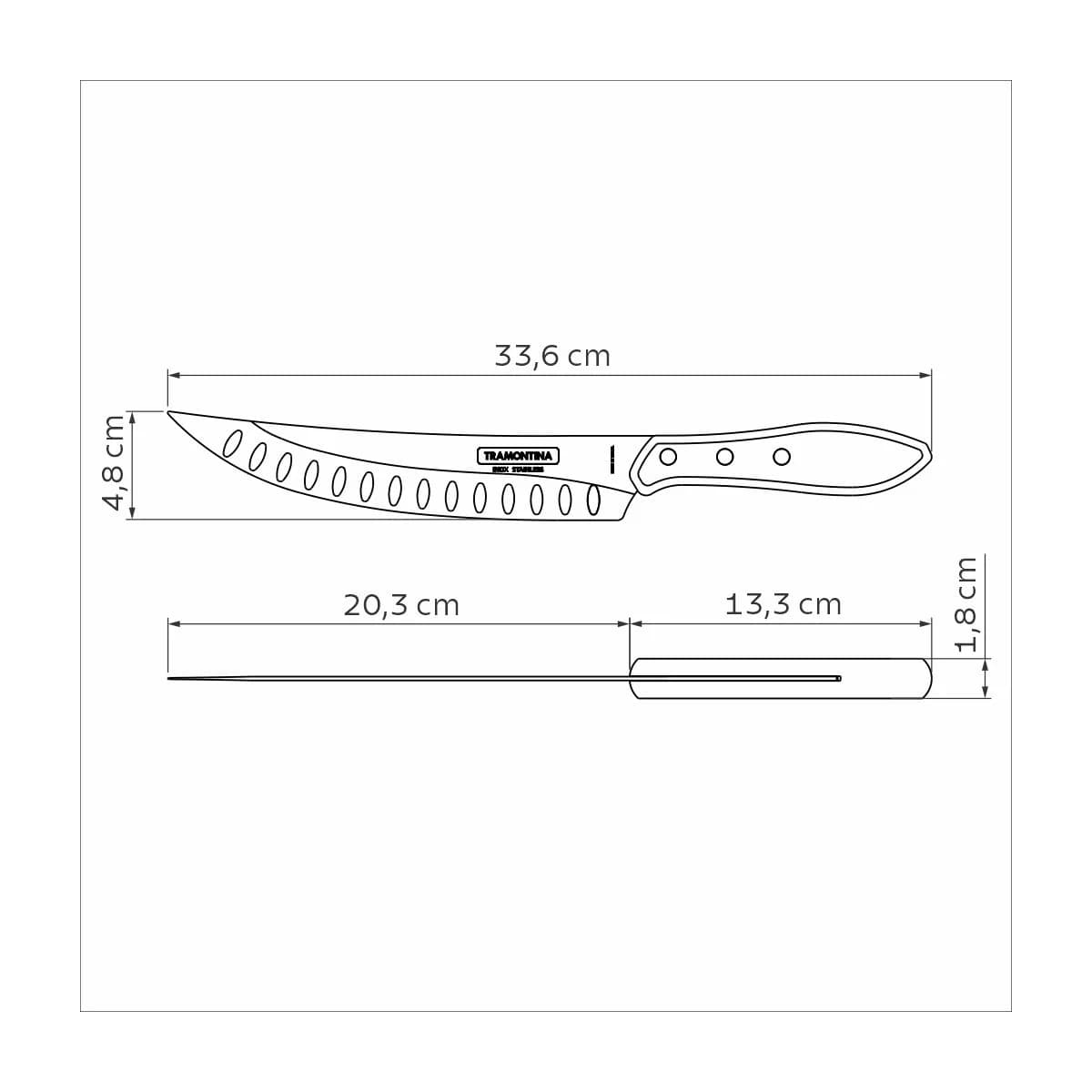 Cuchilla De Carne Tramontina Polywood 8 Acero Inox Butcher — miniatura 3