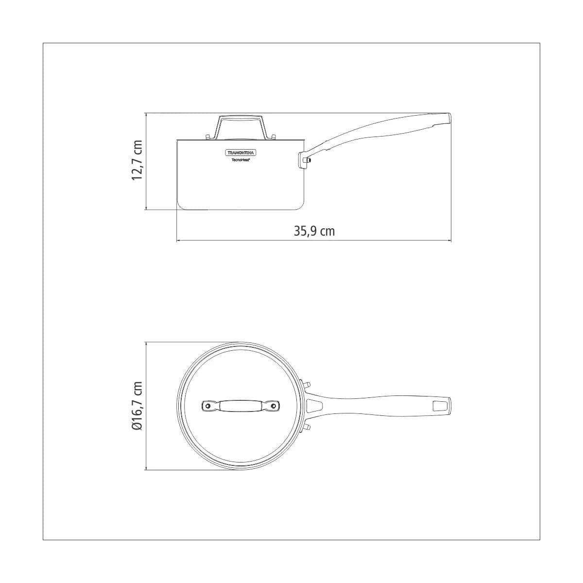 Olla Tramontina Triple Fondo Acero Inox 16 Cm 1,7 Lts Grano — miniatura 3