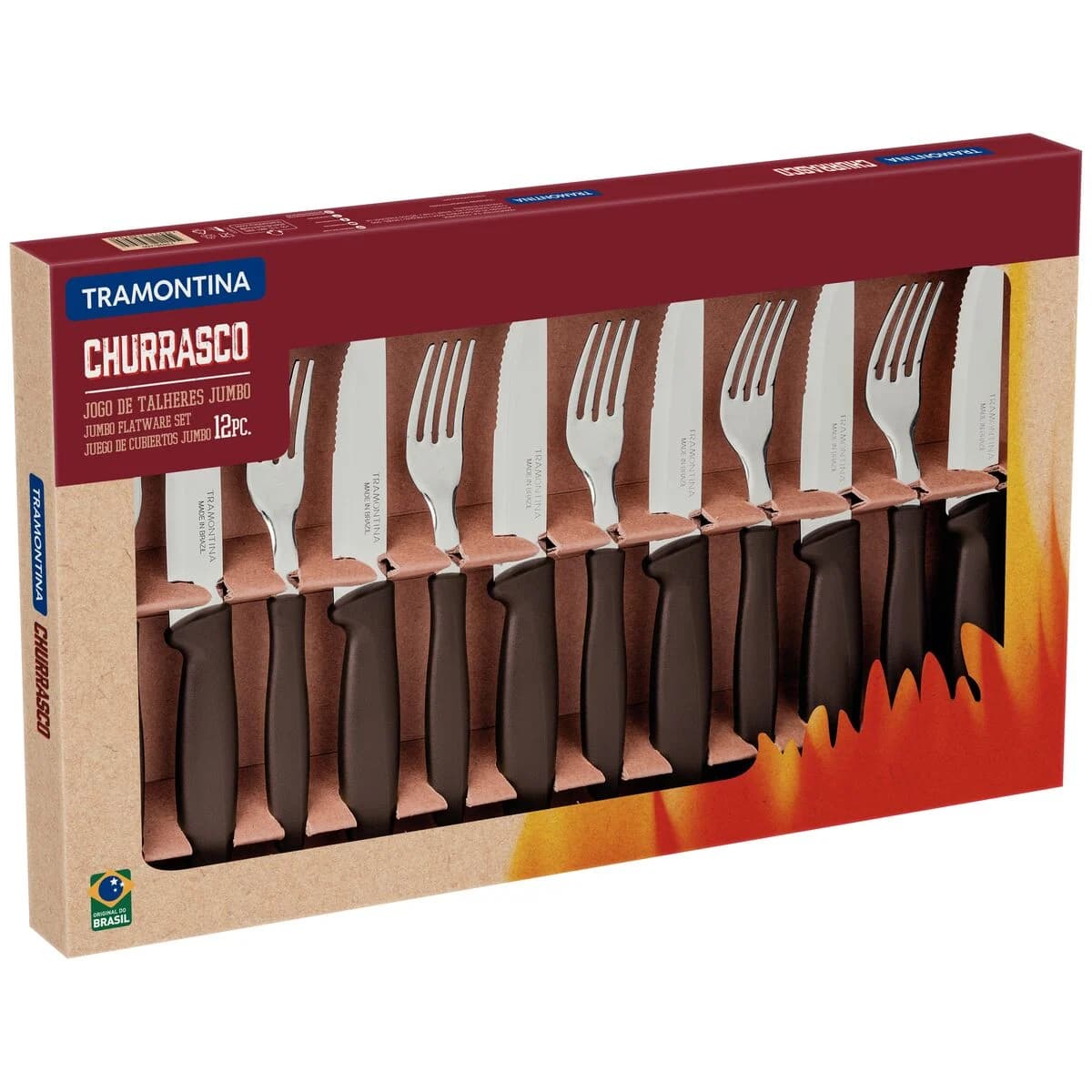 Juego De Cubiertos Tramontina Jumbo Asado 12 Pz Plenus — miniatura 2