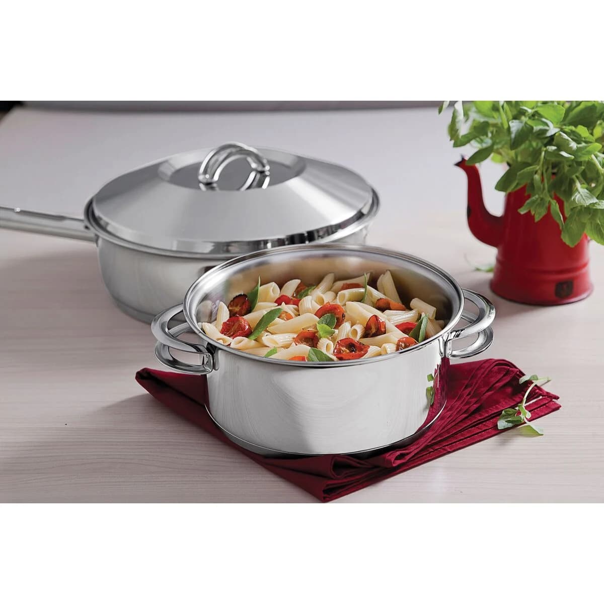Sarten Con Tapa Tramontina Induccion 24 Cm Acero Inoxidable — miniatura 4